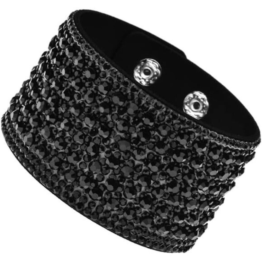 Leather Bracelet Rhinestone Bangle Bracelet